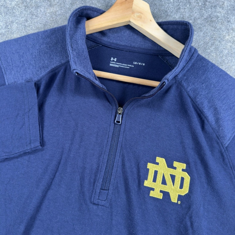 Notre Dame Fighting Irish Shirt Mens Large Blue NCAA Football Under Armour